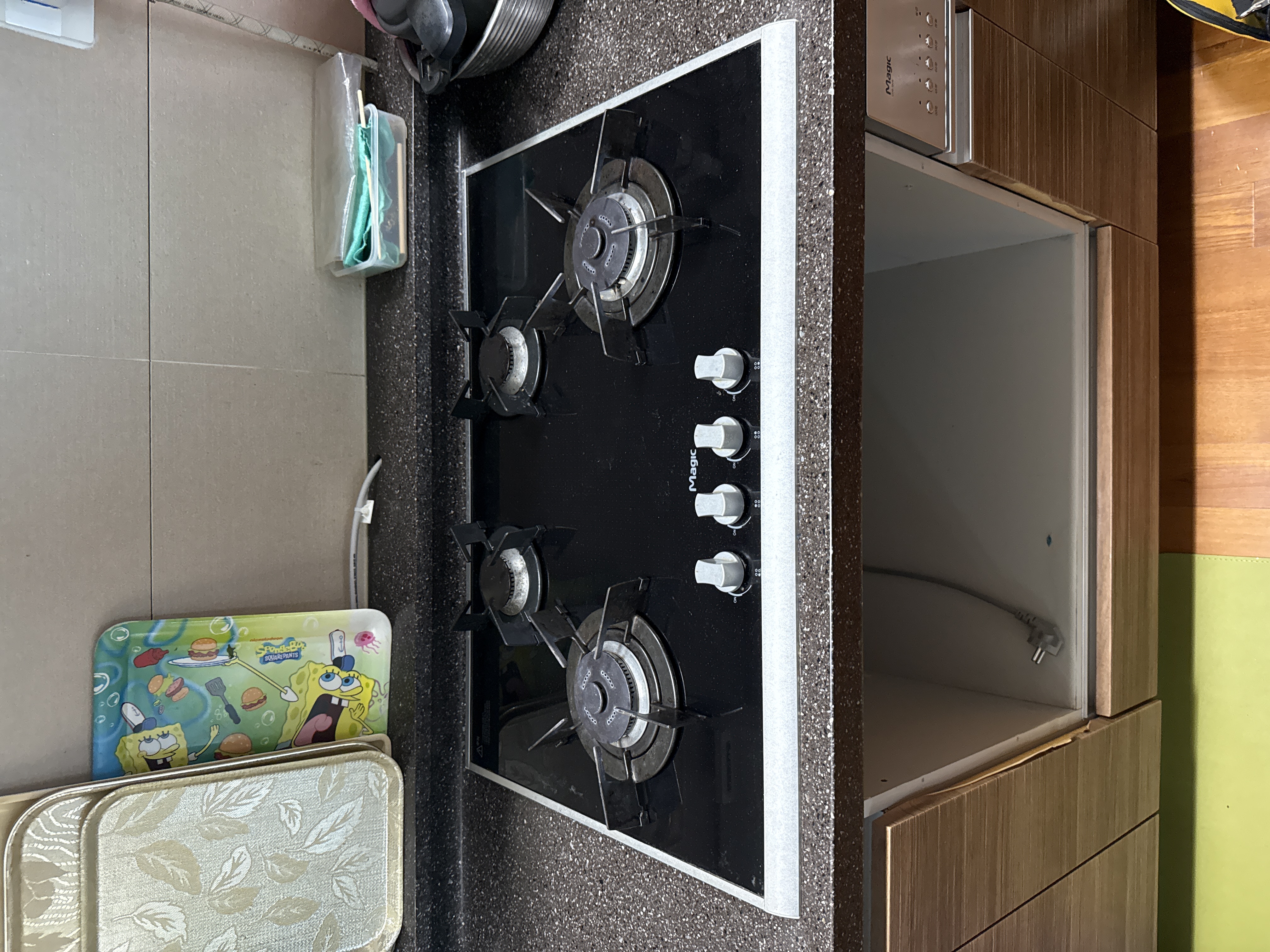 교체 전 - 오래된 Magic 빌트인 가스레인지