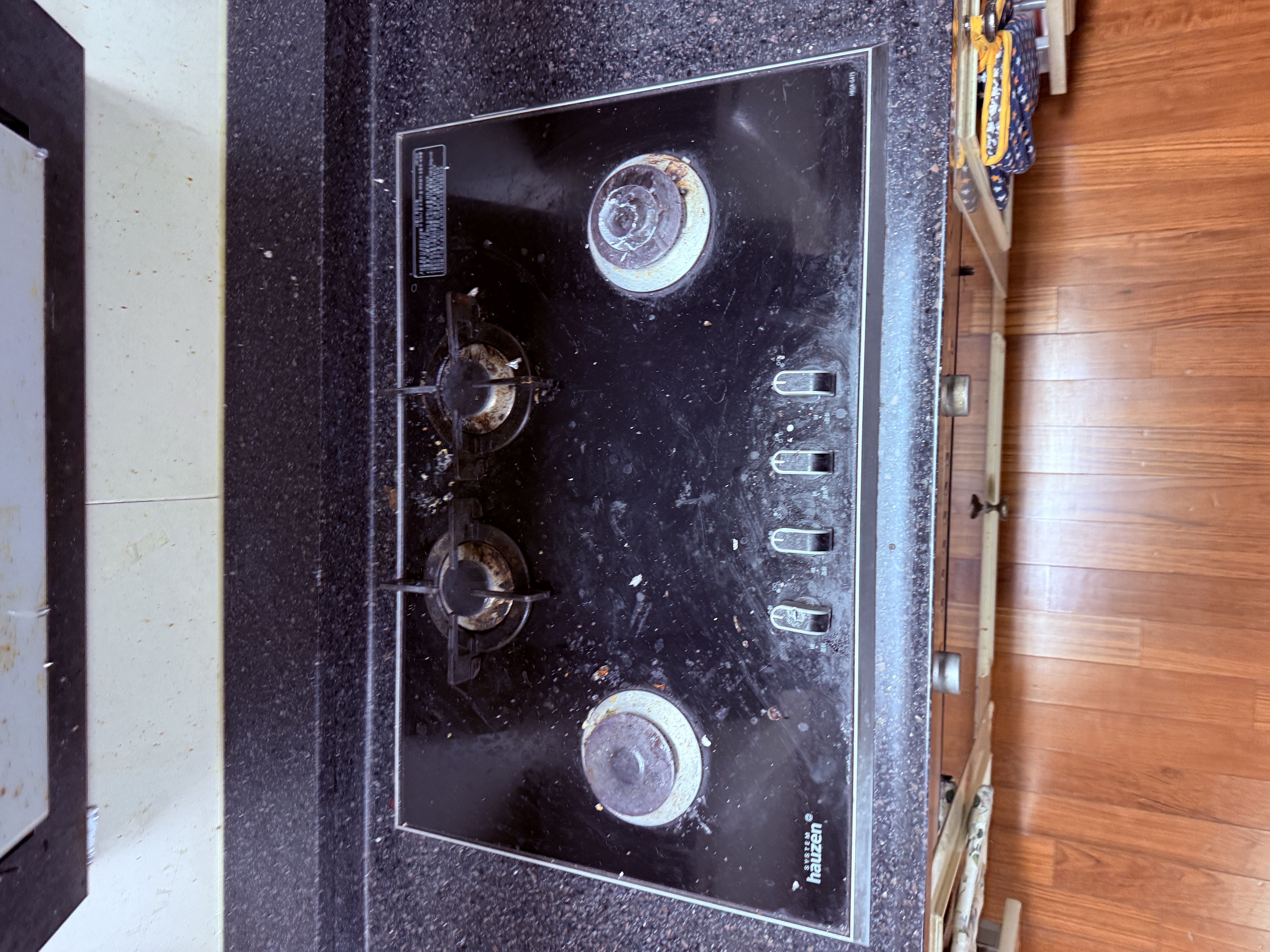 교체 전 - 오래된 빌트인 가스레인지